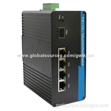 Gigabit PoE(PSE) industrial Ethernet switch, 4x10/100/1000Base-T(x), SFP optical port, EMC standard